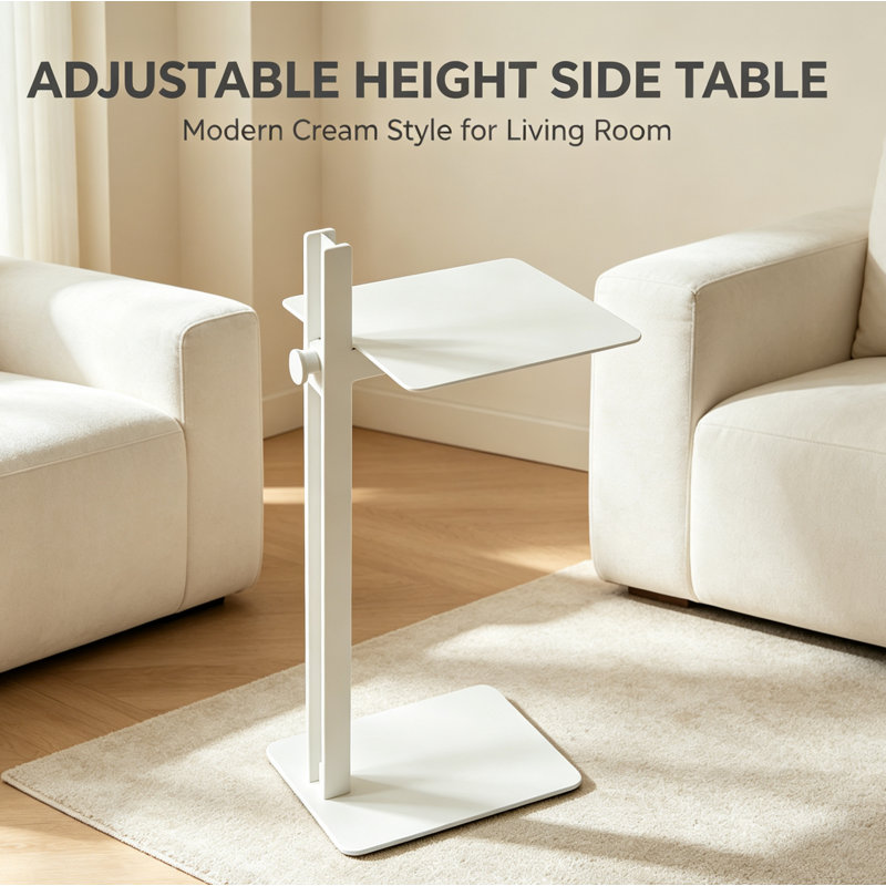 Liftable End Table，Modern and Elegant Sofa Side Table, Coffee Table with Freely Adjustable Height, Suitable for Various Styles.