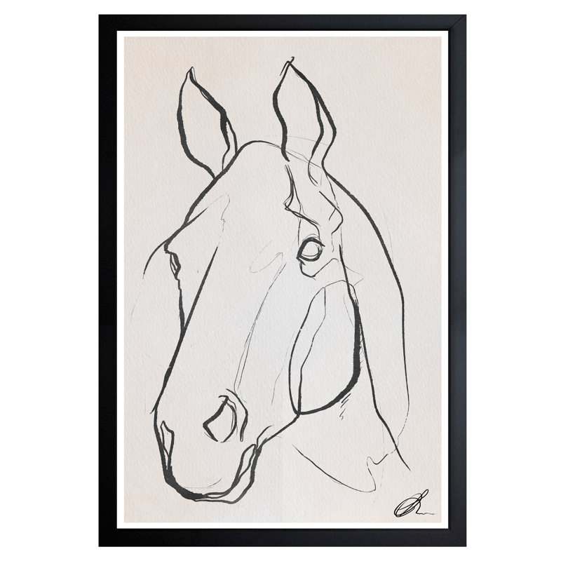«Stallion S Croquis III», reproduction d'art encadrée, H 13 po x l 19 po x P 0,75 po, Cadre noir