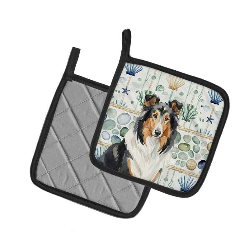 Paire de poignées en verre Tricolor Collie