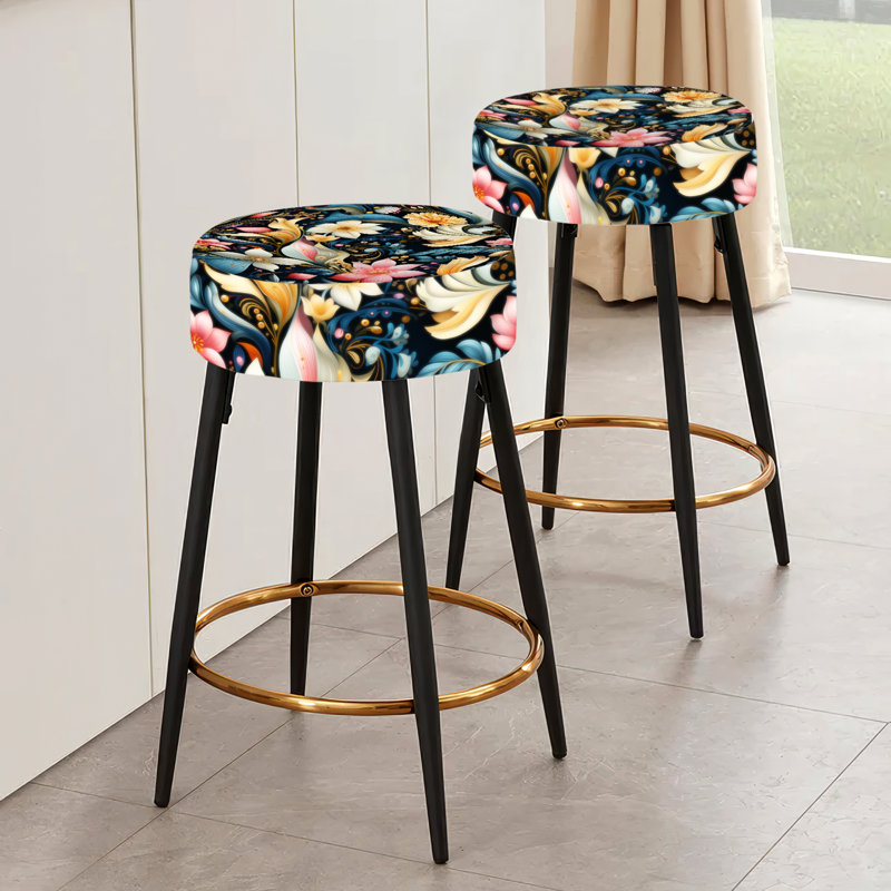 Ensemble de 2 tabourets de bar modernes à motif cachemire moderne Boho