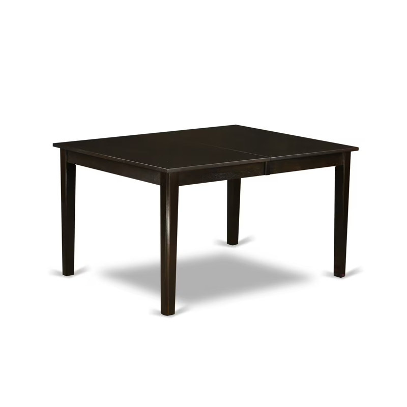 5 Piece Dining Room Furniture Set Includes a Rectangle Dining Table with Pedestal and 4 Brown Linen Fabric Parsons Chairs, 42x72 Inch, Cappuccino