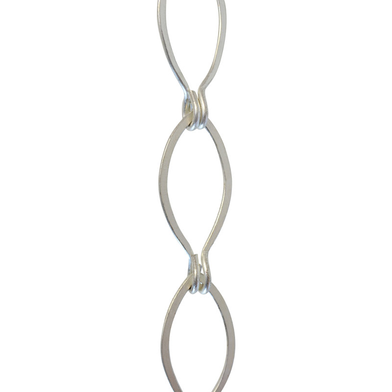 Chaîne de lustre à boucle décorative (3 pieds), Argenté mat