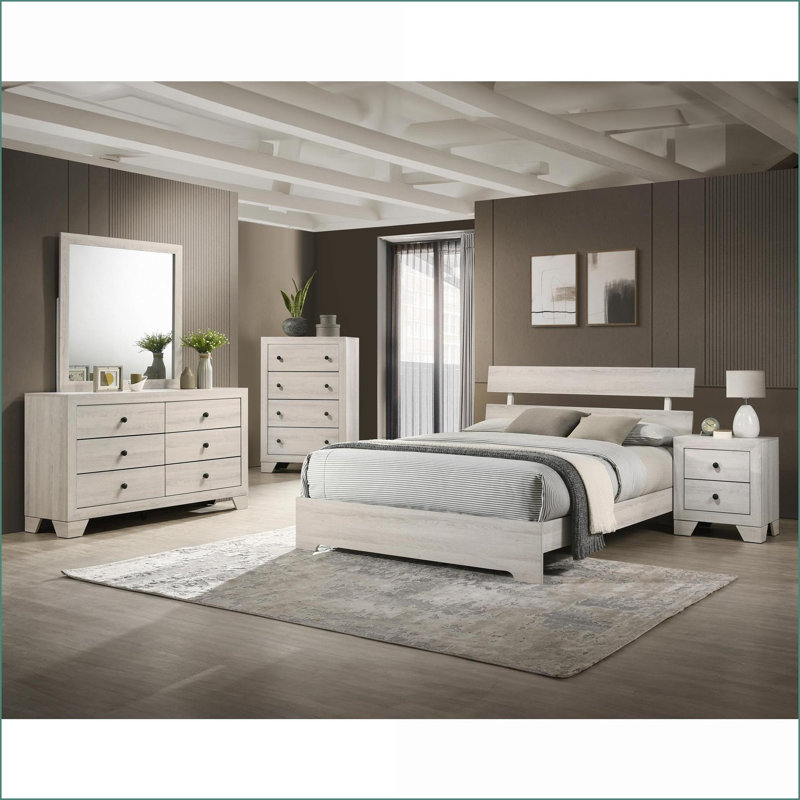 Mobilier de chambre simple en bois massif, Lit simple, Blanchies