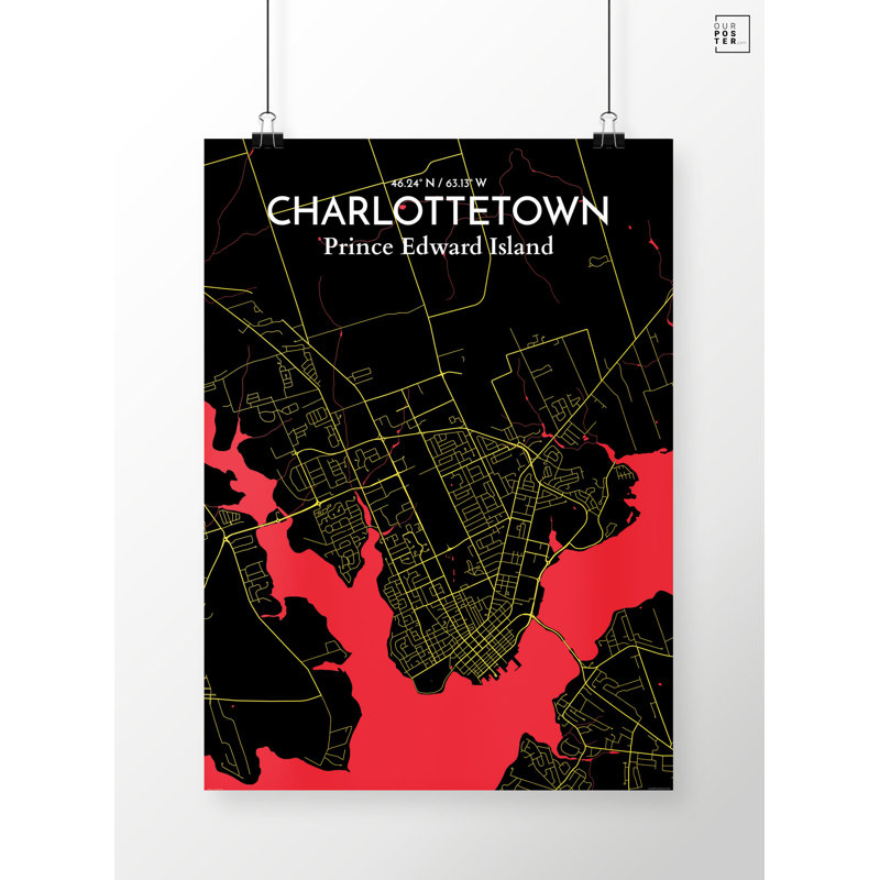 Charlottetown City Map - No Frame Print, 43.2cm H x 27.9cm W x 0.13cm D