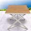 Tables de patio spacieuses, salle à manger moderne en bois de teck et en acier pour la cour arrière