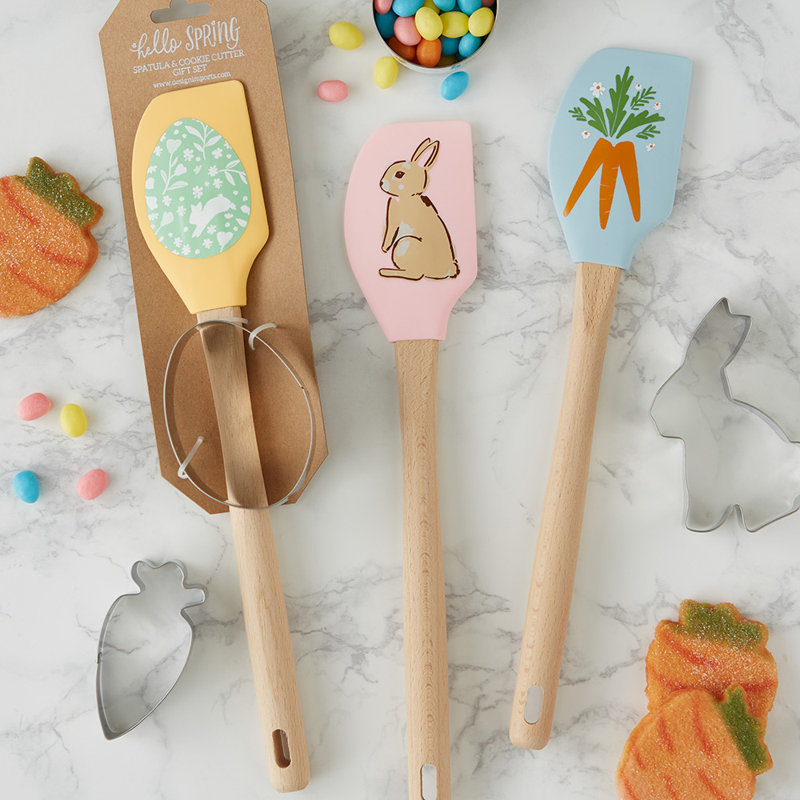 Hop in Spring, ensemble de 3 spatules et emporte-pièces