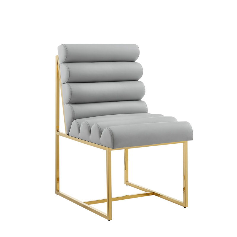 Chaise de salle à manger Khole, Or, gris