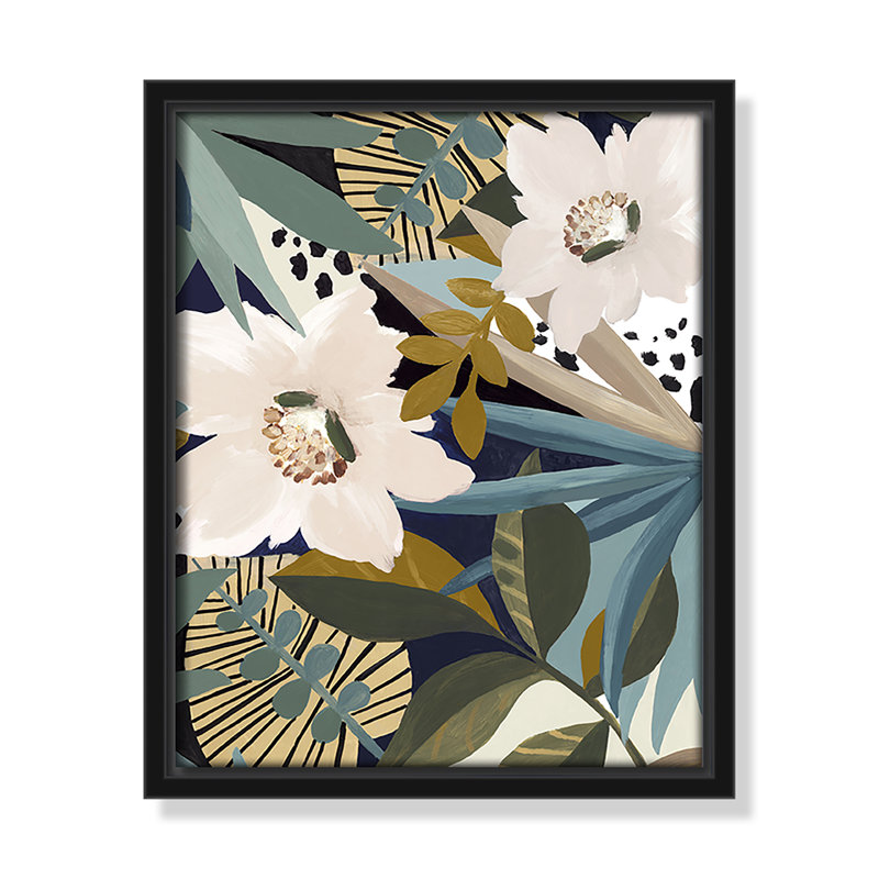 «Floral Symphony II» par Eva Watts, H 11,5 po x l 9,5 po, Noir