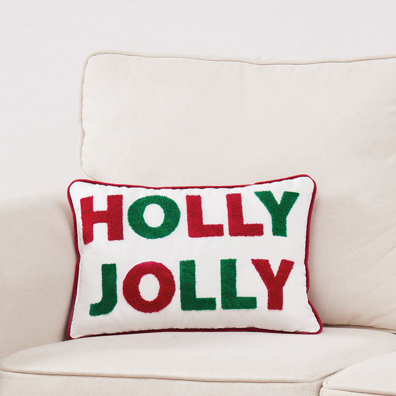 Coussin décoratif Trolly, Blanc / Vert / Rouge