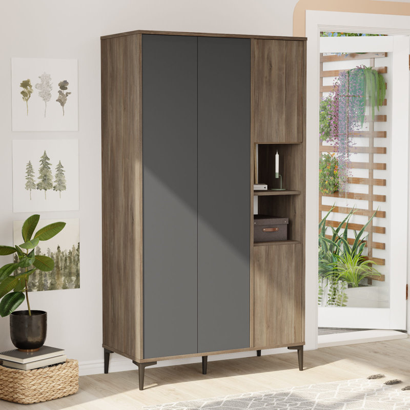 Wardrobe, Noyer / gris