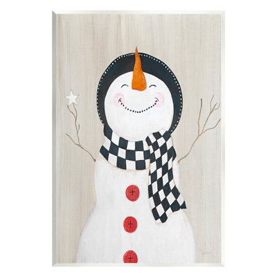 «Happy Smile Winter Snowman» par Janet Tava, peinture
