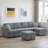 Sackcloth 5-Pieces Living Room Sofa Bed-371028198