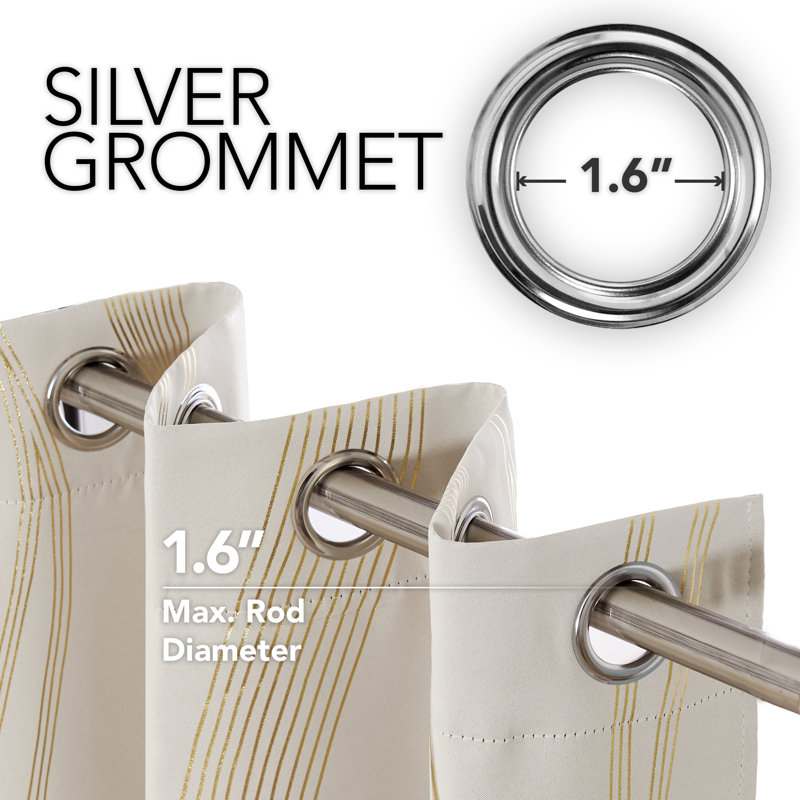 Maisonet Blackout Curtain Pair, 117cm Width x 183cm Drop, Beige