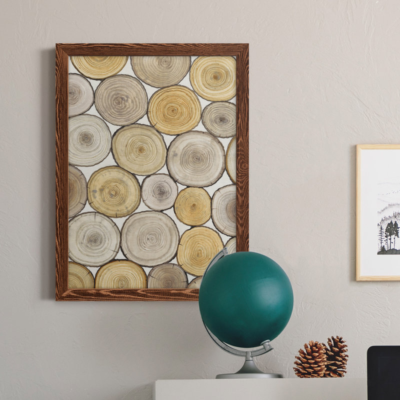 " Tree Ring Study II " Painting Print, Maple Framed, 23" H x 32" W x 1" D