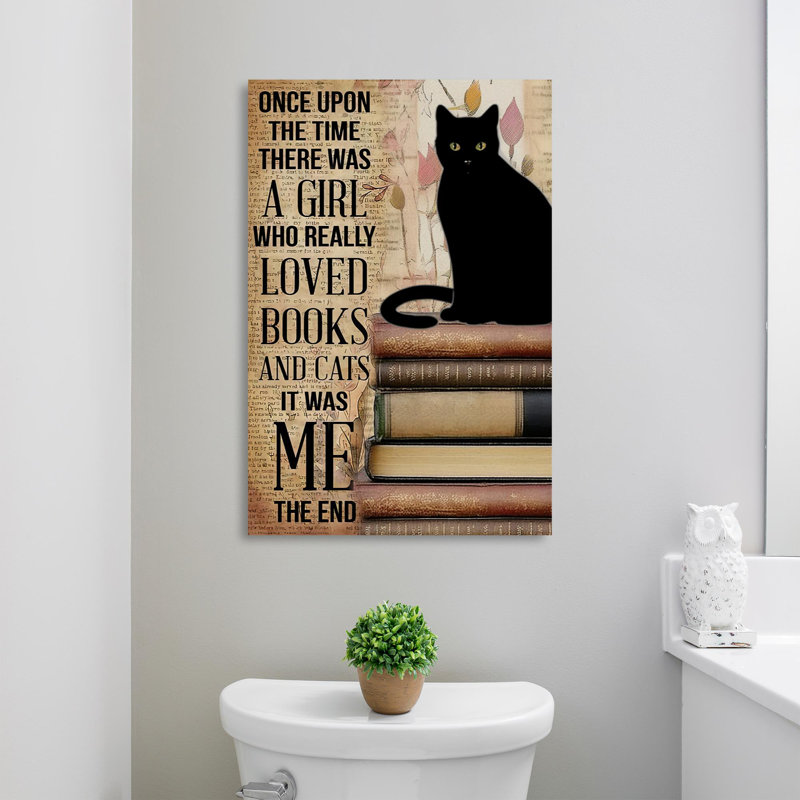 «Who Really Lived livres et chats», impression sur toile tendue, L 24 po x H 36 po