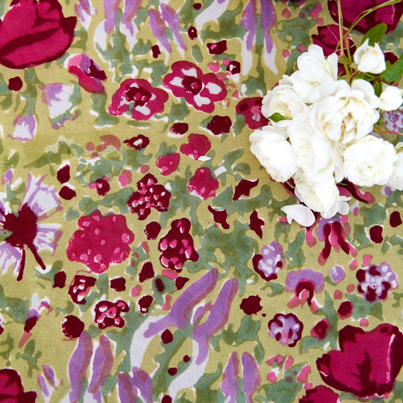 Jardine Tablecloth, 71" W x 71" L, Floral 1