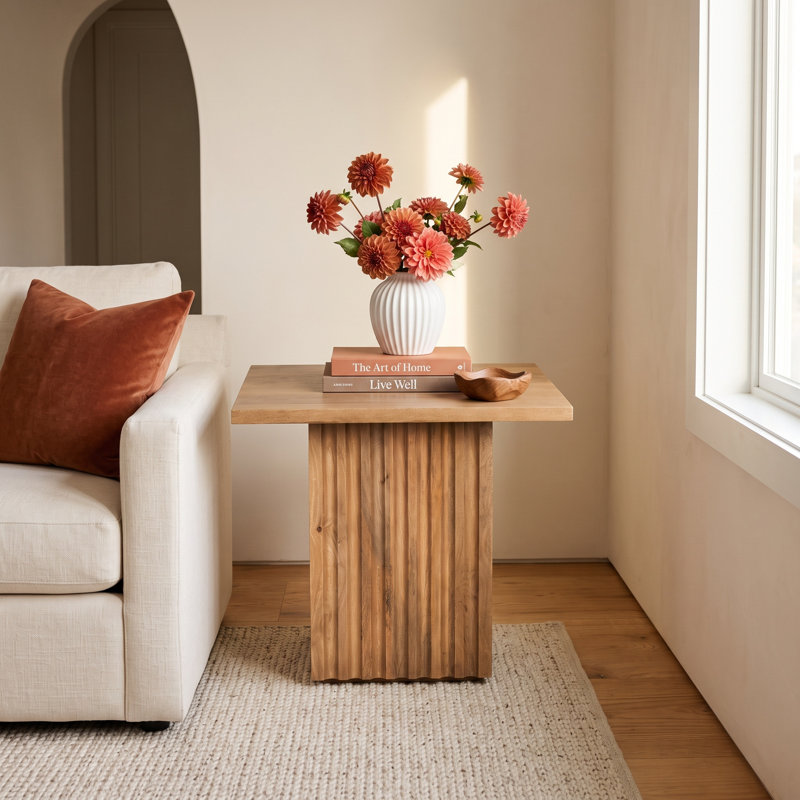 Maverick Solid Wood Top End Table