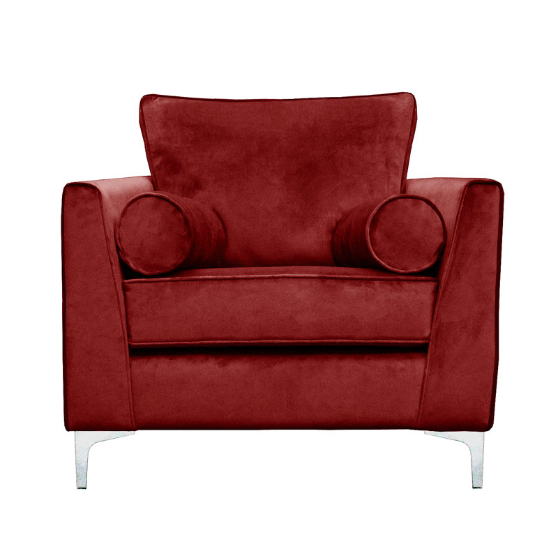 Giancarlo Velvet Armchair, Burgundy