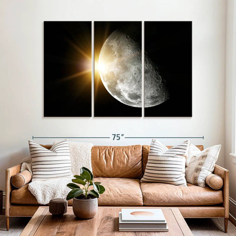 Oberle Sun Behind Moon, 42" H x 65" W
