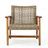 Outdoor Acacia Wood Wicker Club Chairs With Acacia Wood Frame, 2-Pcs Set-2008338855