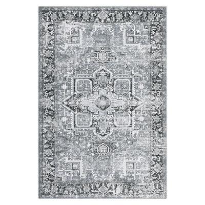 Persian Style Anti-Slip Area Rug for Living Room Bedroom and Home Decor Washable Rugs Vintage Rug for Dining Room
