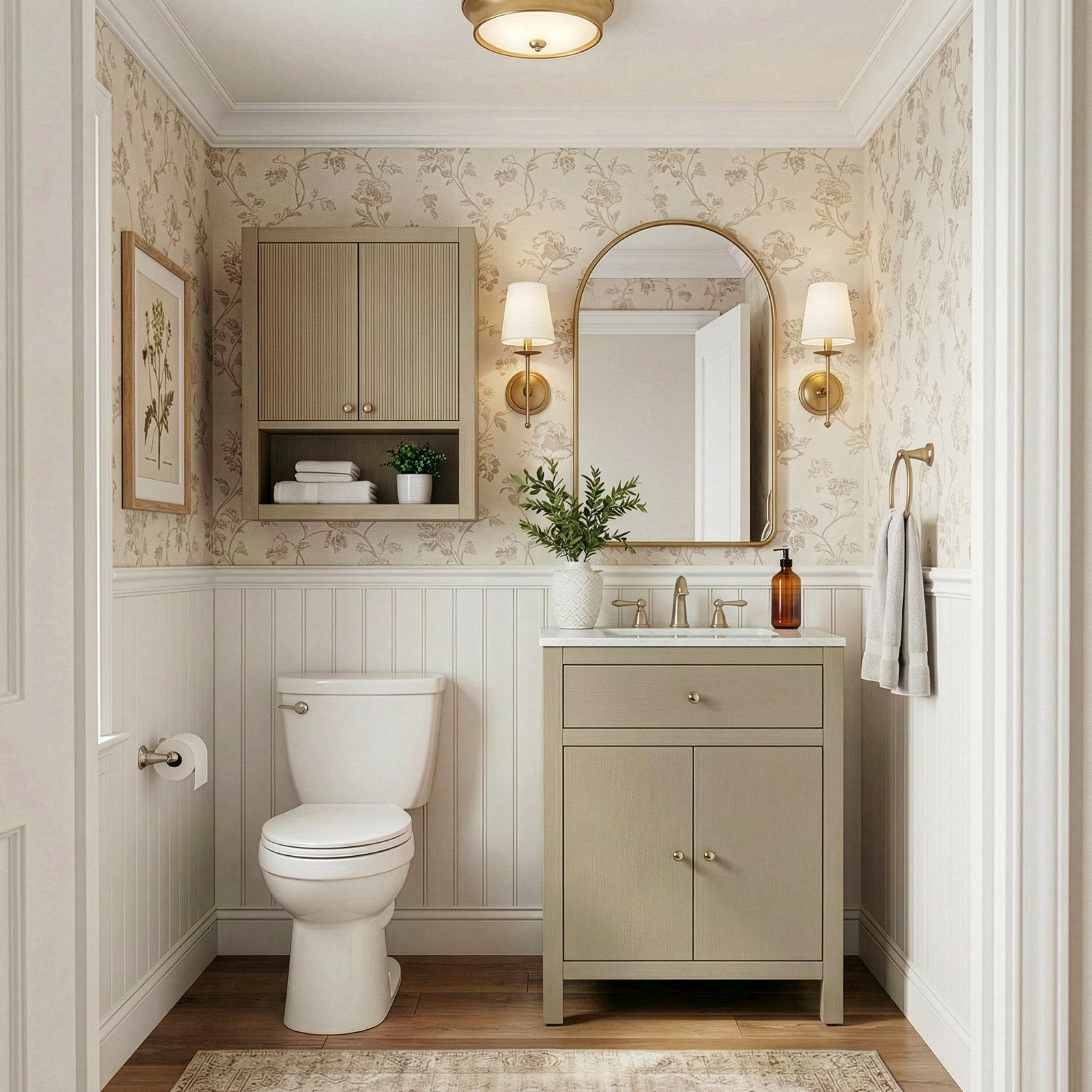 Celine 24" Carrara Marble Single Bathroom Vanity, Antique Taupe