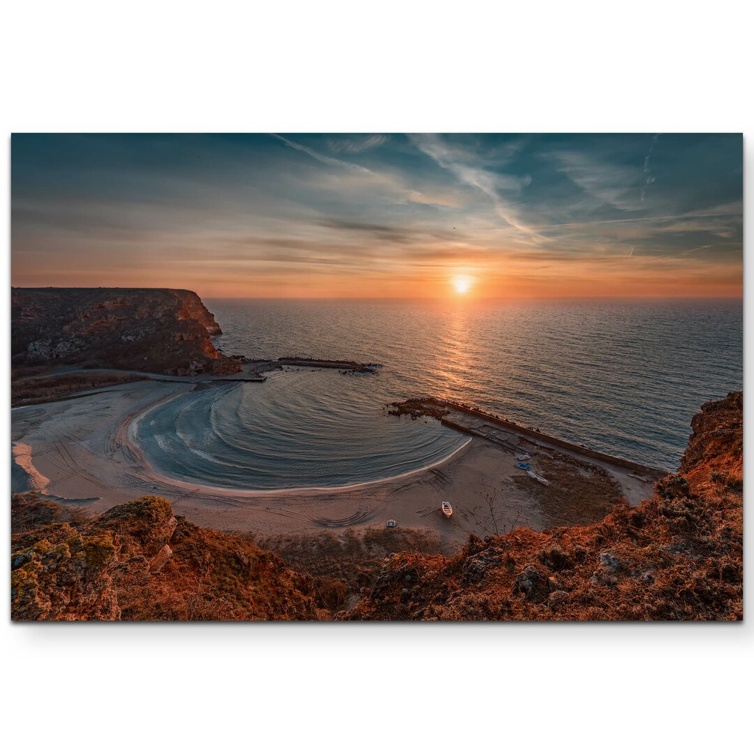 Leinwandbild Sonnenaufgang am Strand