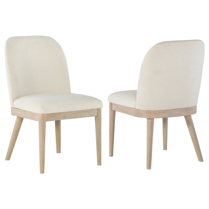 Chaise de salle à manger rembourrée Solano beige (ensemble de 2)