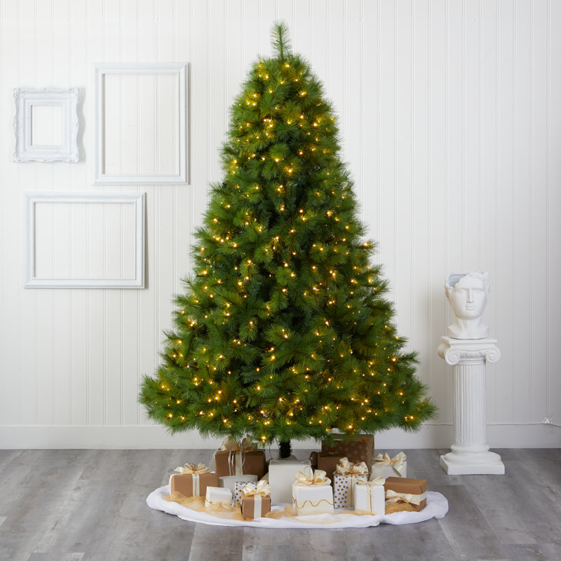 Lighted Artificial Pine Christmas Tree, 8' H
