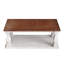 Table basse rectangulaire de style campagnard, plateau en bois massif à l'aspect vieilli, table basse rustique bicolore avec pieds tournés épais et étagère de rangement pour salon-1708468006