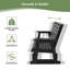 Fauteuil oscillant de patio avec porte-gobelets, matériau en bois de polyéthylène durable, résistant aux intempéries, dossier horizontal et siège profilé, poids lourd 900 lb-1309330910