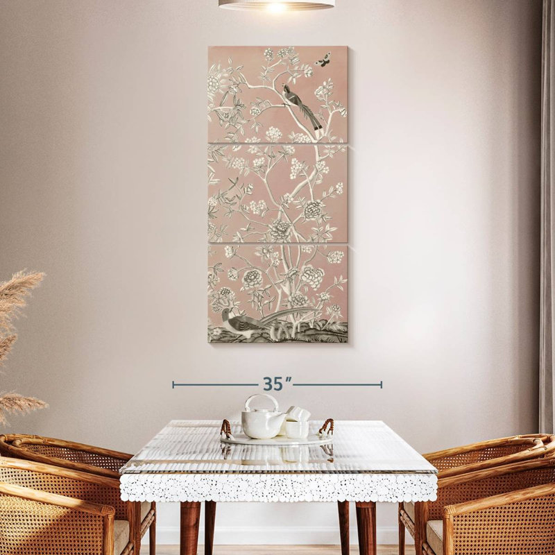 Blush chinoiserie I, H 52 po x l 24 po