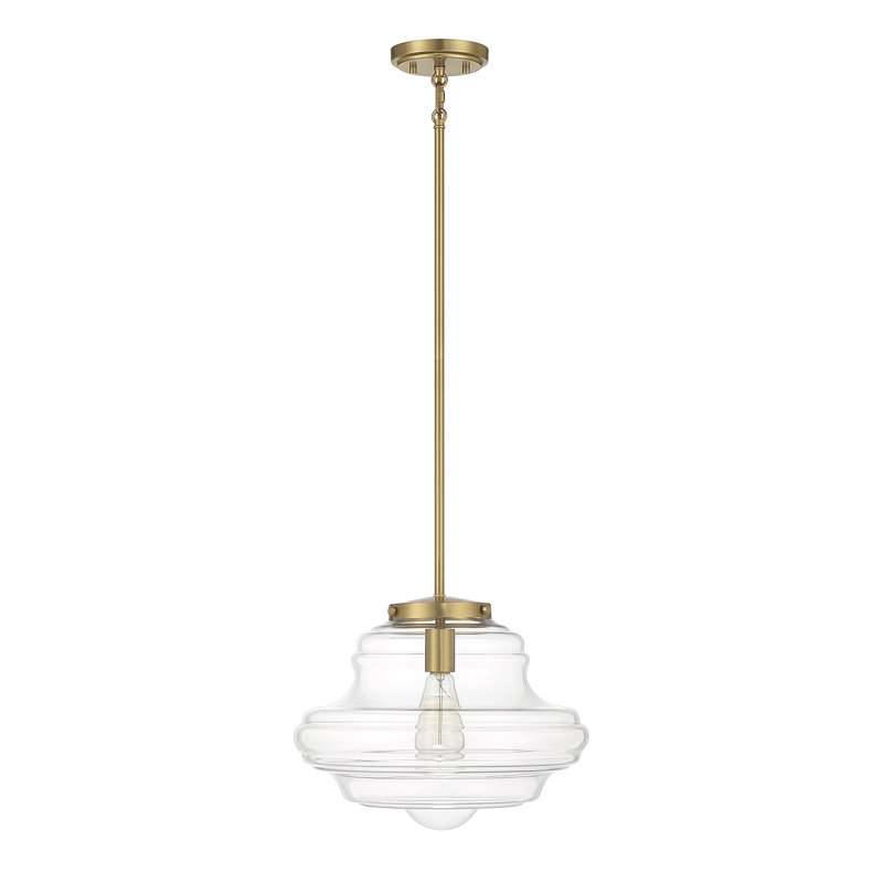 Marah 1 - Light Single Dome Pendant in Natural Brass, Natural Brass