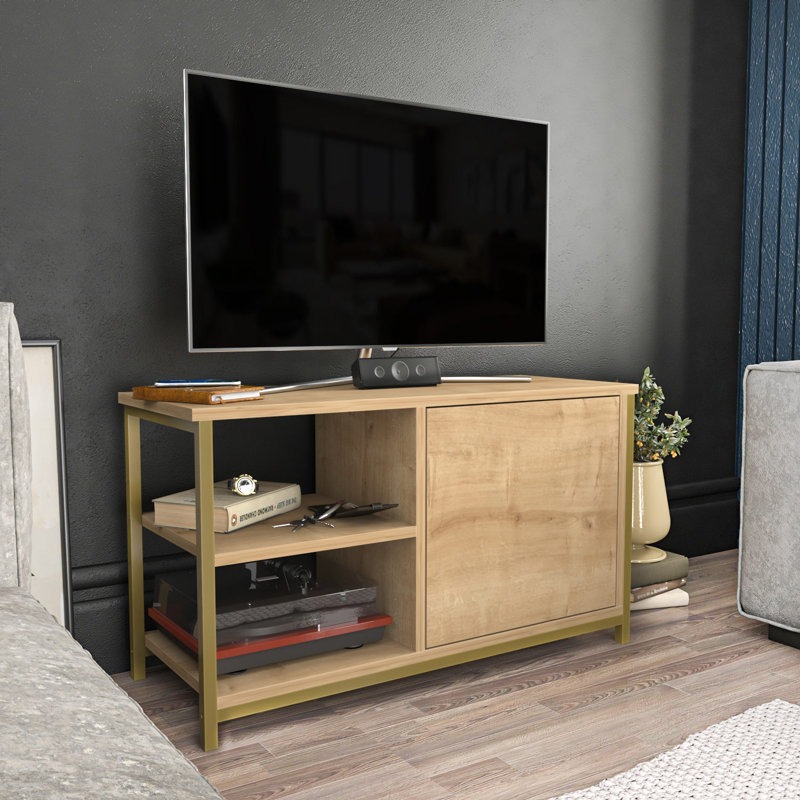 Muskegon Tv Stand TV Stand for TVs up to 40", Gold/Gray