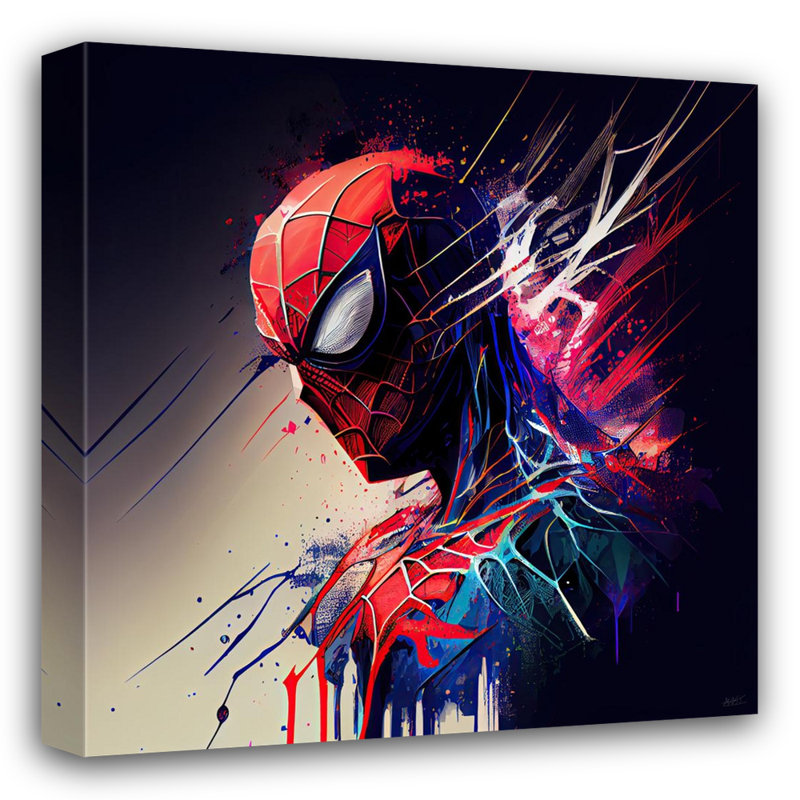«Spider-Man I» par Maki - reproduction d'art sur toile tendue, H 15 po x l 15 po x P 1,5 po
