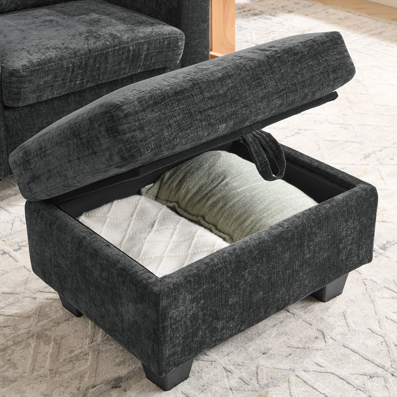 Fauteuil inclinable multifonctionnel noir avec dossier réglable et rangement