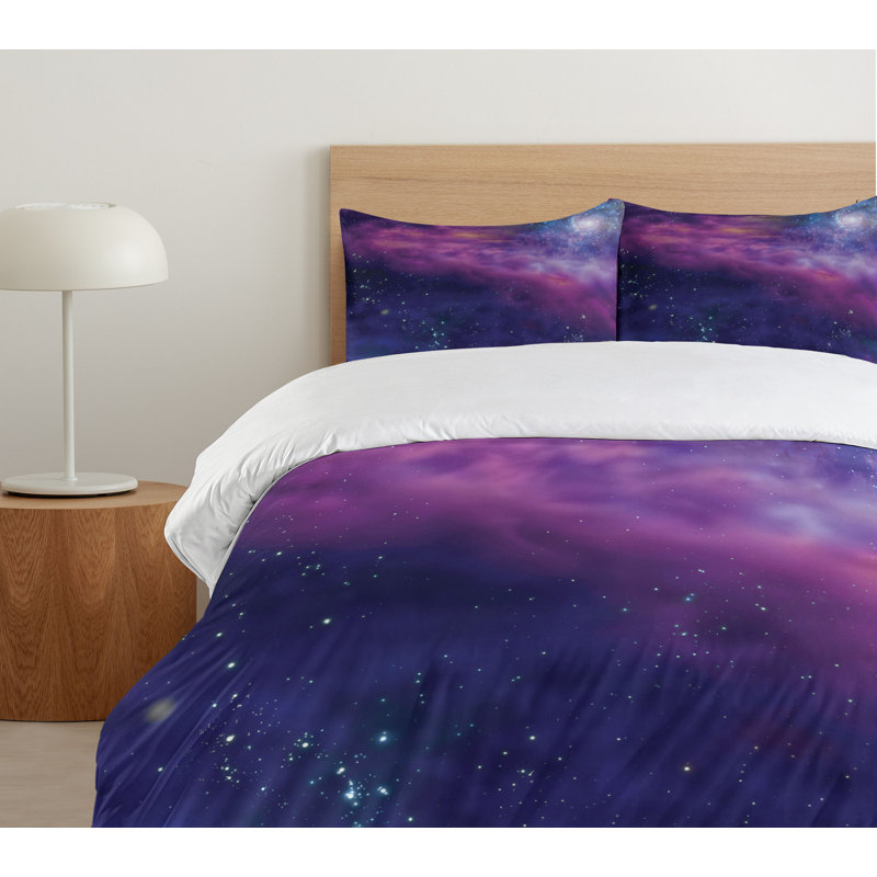 Outer Space Glam Polyester Abstract Duvet Cover, Twin