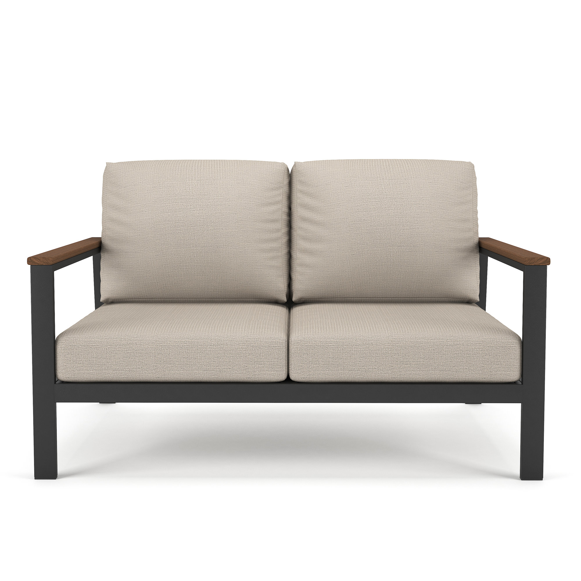 Townsend Loveseat with Sunbrella Cushion, Brown, Cast Silver Sunbrella®