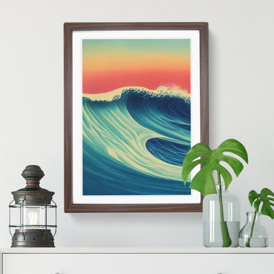 Sunset Ocean Wave No.4 - Framed Print