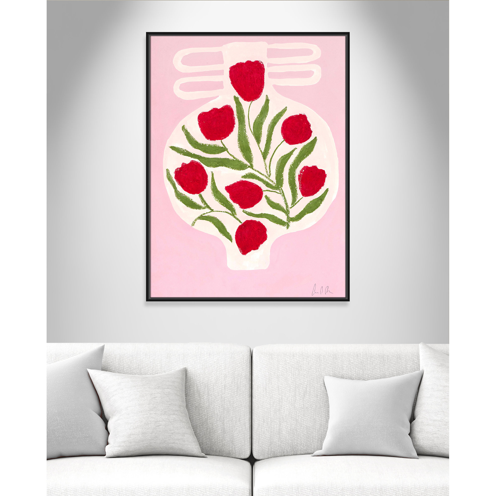 Vase No. 02 Print by Camilla Bergqvist, 41.5" H x 31.5" W, Black