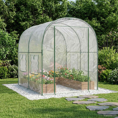 vidaXL Greenhouse with Frame Transparent PVC Plant Grow House Garden Walk-in