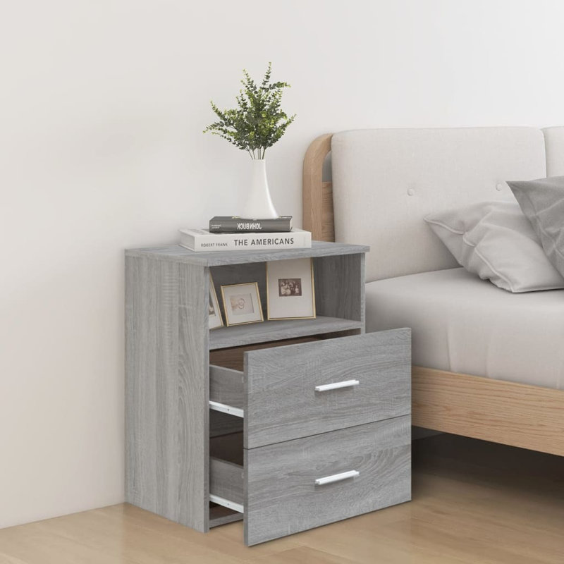 Goranka 50 cm W Bedside Table, Grey Sonoma