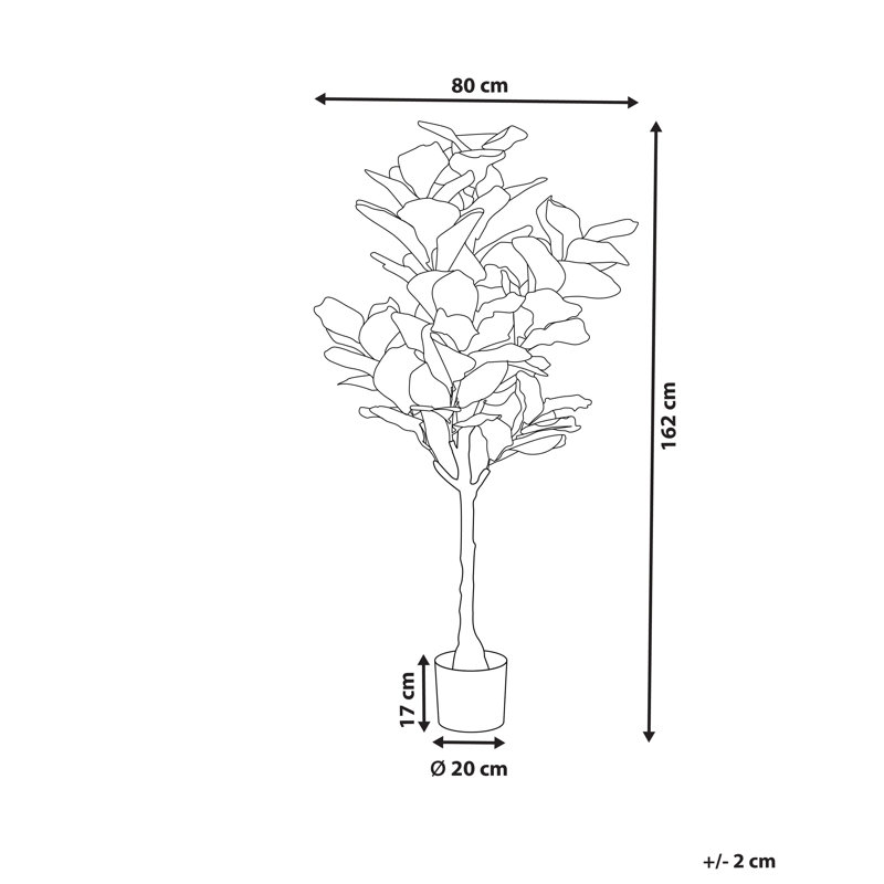 162 cm H Faux Fiddle Leaf Fig Tree Plant in Plastic Planter
