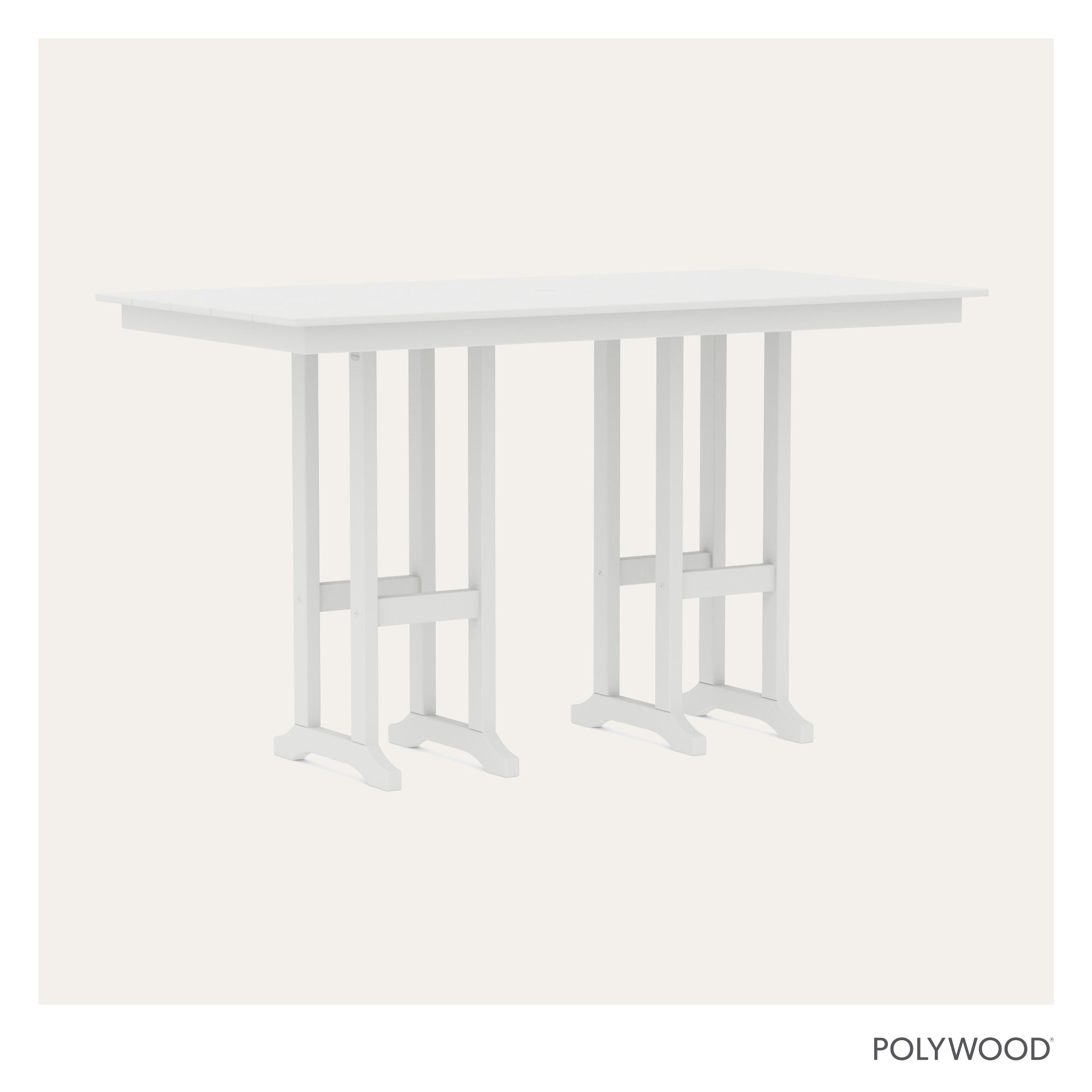 Farmhouse 37" x 72" Dining Table, 42.06"H x 37.72"W x 72"L, White