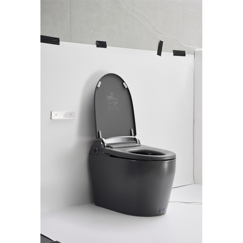 Toilette allongée à bidet au sol avec création GPF (siège inclus), Gris