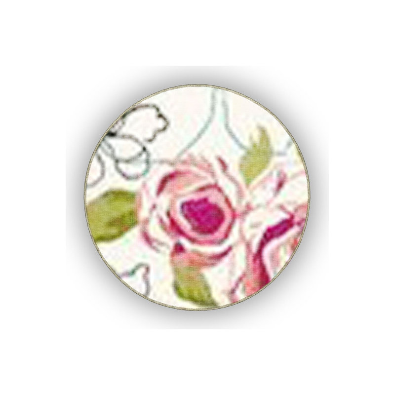 Tapis décoratif lavable à la machine Ivy Flower and Rose, Rectangle 3 pi 3 po x 4 pi 11 po