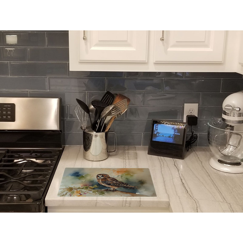 Tawny Owl Glass Cutting Board