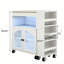Chariot pour îlot de cuisine avec table étendue, armoire de rangement, 3 tablettes ouvertes latérales, table pour îlot de cuisine sur roulettes-123147629-123147627