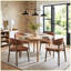 Ensemble de 2 chaises de salle à manger en bois massif brun, chaises de ferme rembourrées avec siège et dossier en tissu doux, chaises de salle à manger de cuisine minimalistes-133872142-133872144