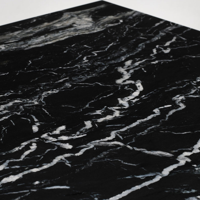 Marble Side Table, Black, 18" H x 18" L x 18" W